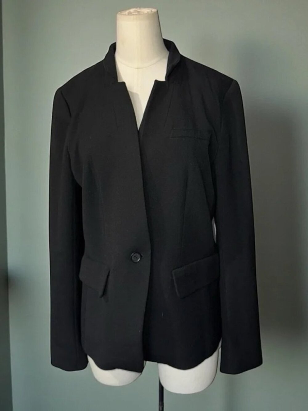 LOFT - Black Open-Front Blazer Jacket Size 8 | Classic Tailored Career Workwear - Picture 1 of 8